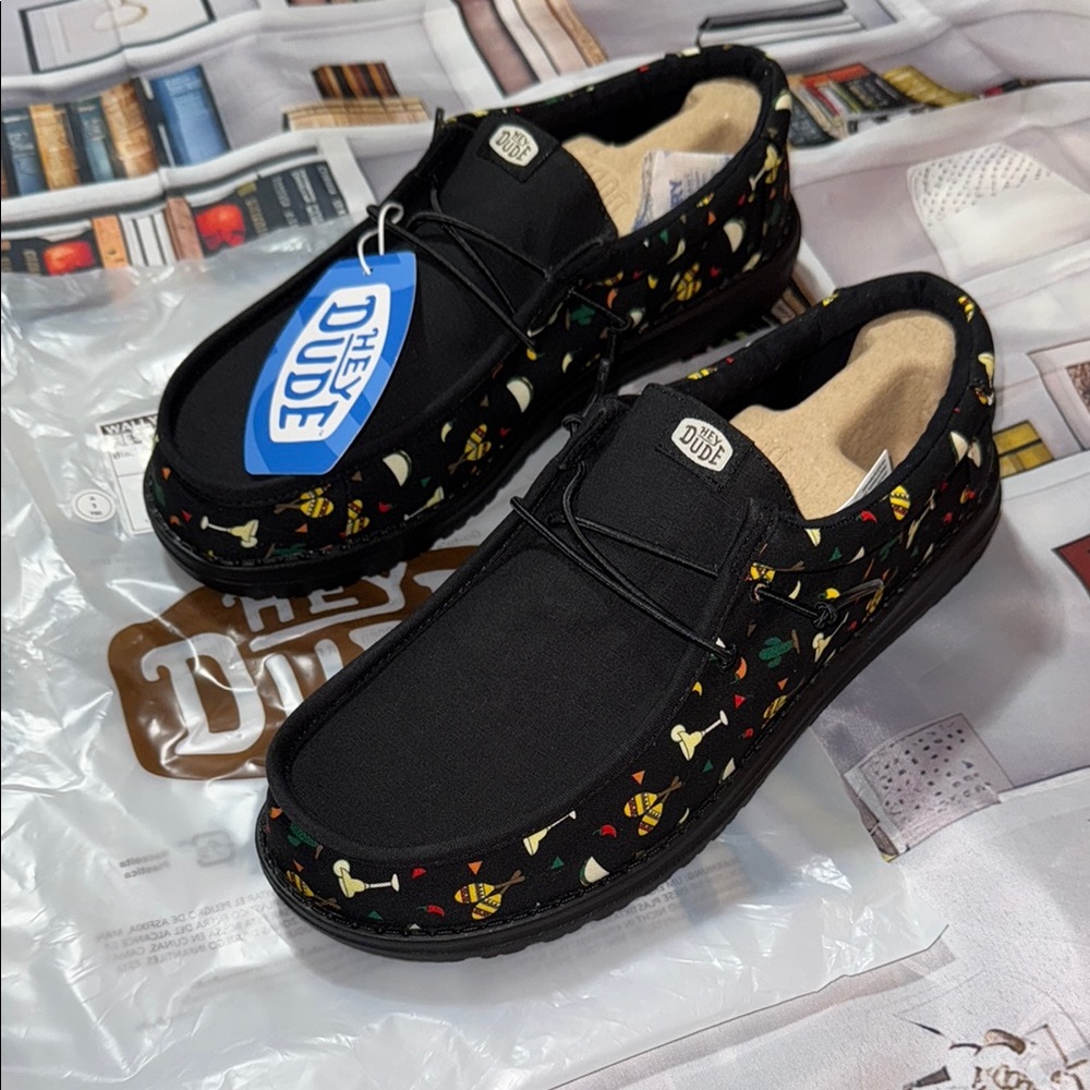 Hey Dude Men's  Wally Fiesta Black Casual Shoes